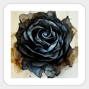 Black Rose Botanical Flower Sticker